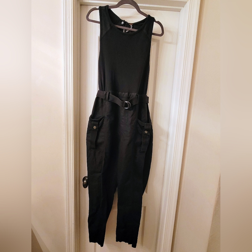 Free People Backless Overall Utility Jumpsuit